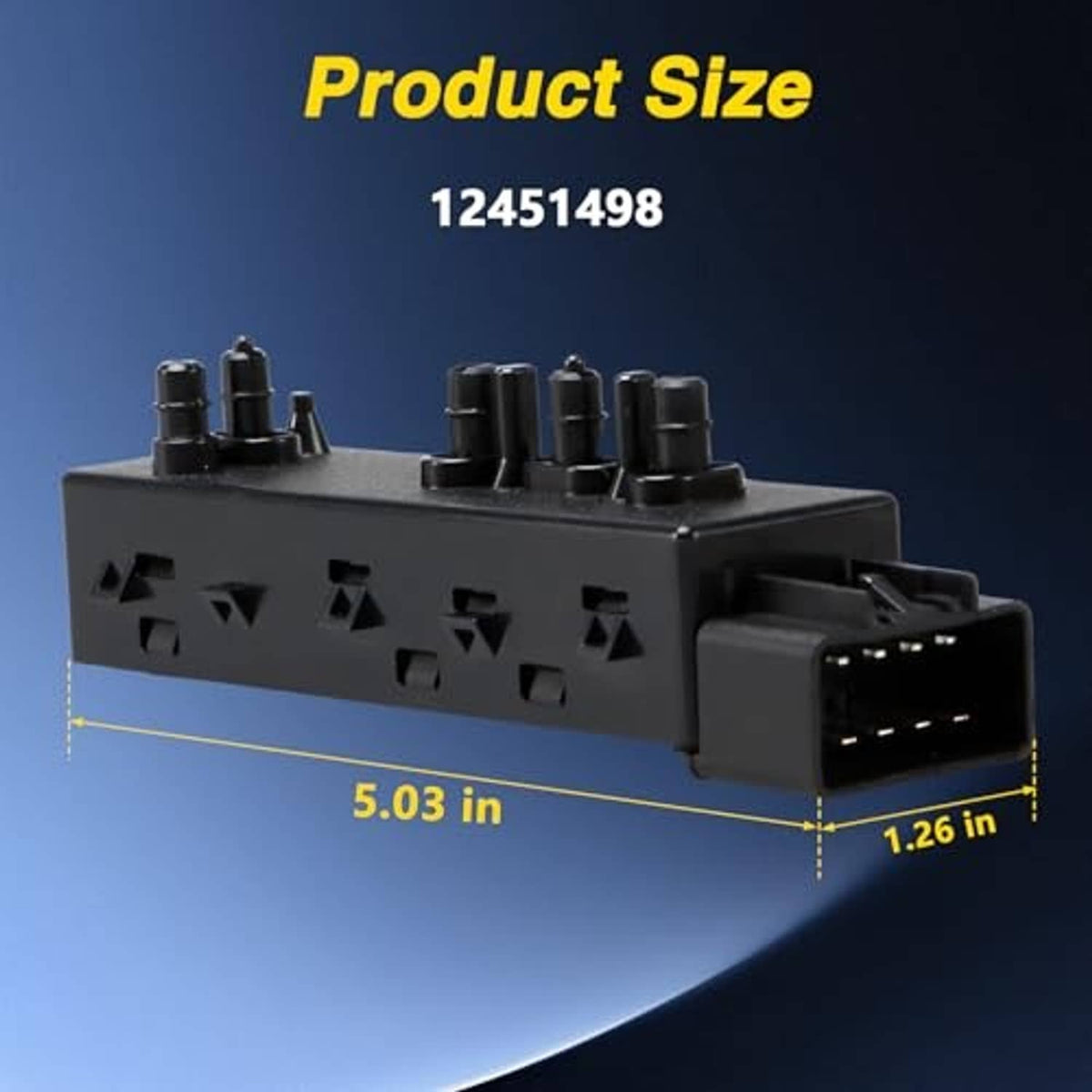 Power seat adjuster switch module with front and side dimensions