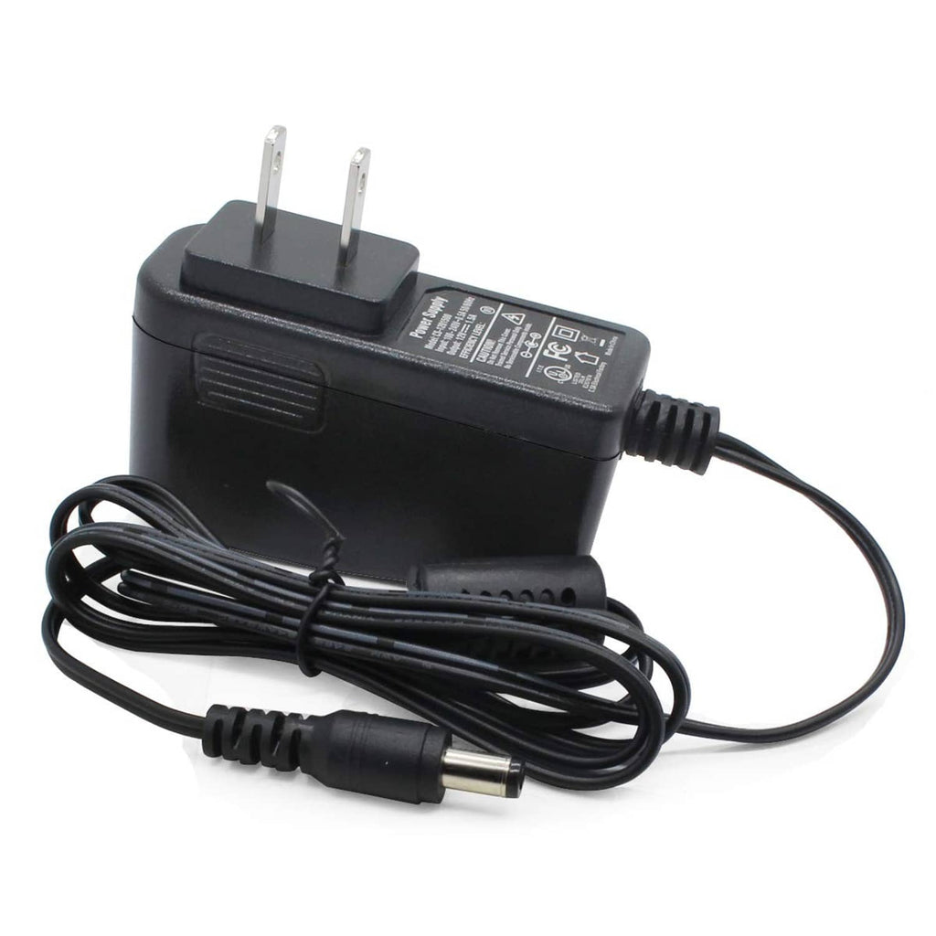 DC power supply adapter with twin prong AC plug and 5.5x2.1mm DC barrel cable