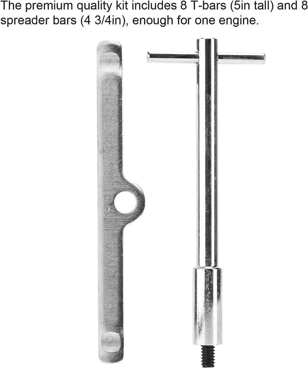Chrome tall T-bolt with spreader bar and mounting hole tab