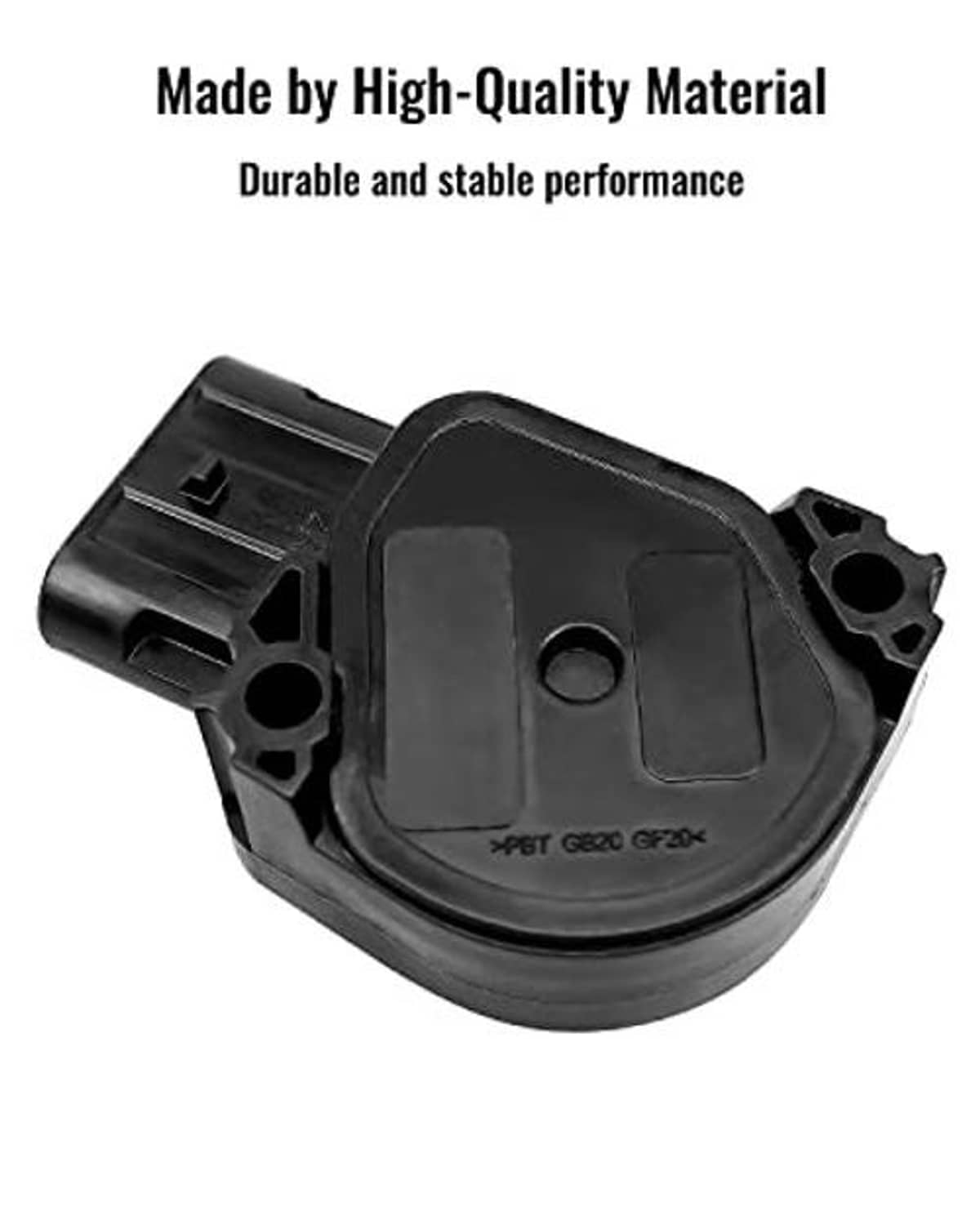 Throttle position sensor with black molded housing and electrical plug opening