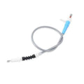 Front door hood release cable assembly with blue grip and white connectors