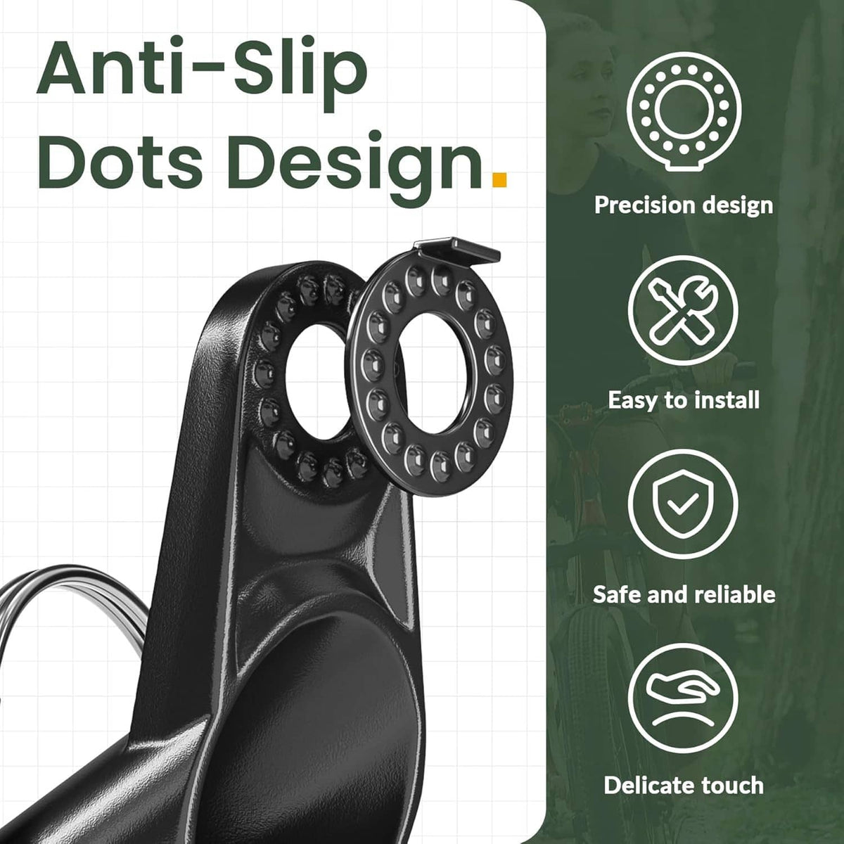 Black trailer hitch coupler plate with anti-slip stud dots design