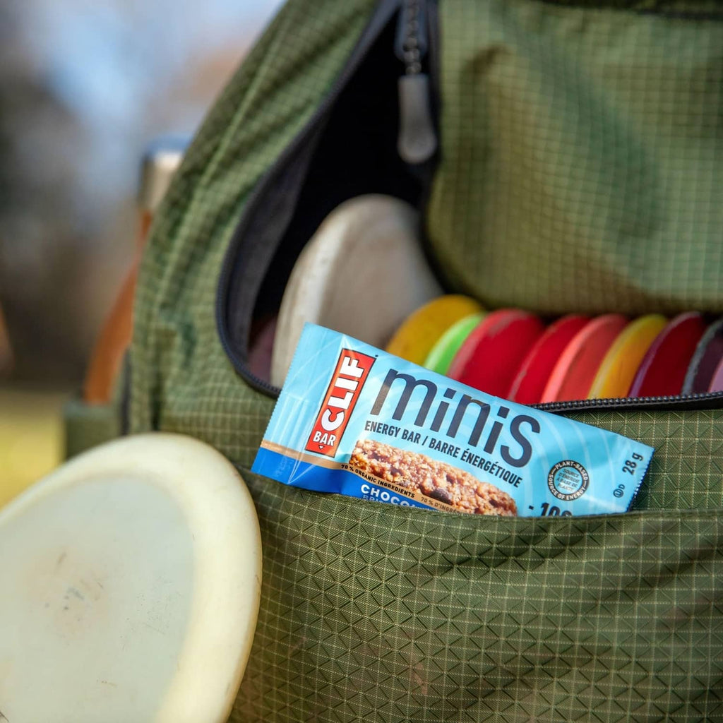 CLIF BAR Minis white chocolate macadamia nut energy bar pack in green bag