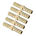 Brass barbed straight hose connector couplers, 6mm (5-pack)