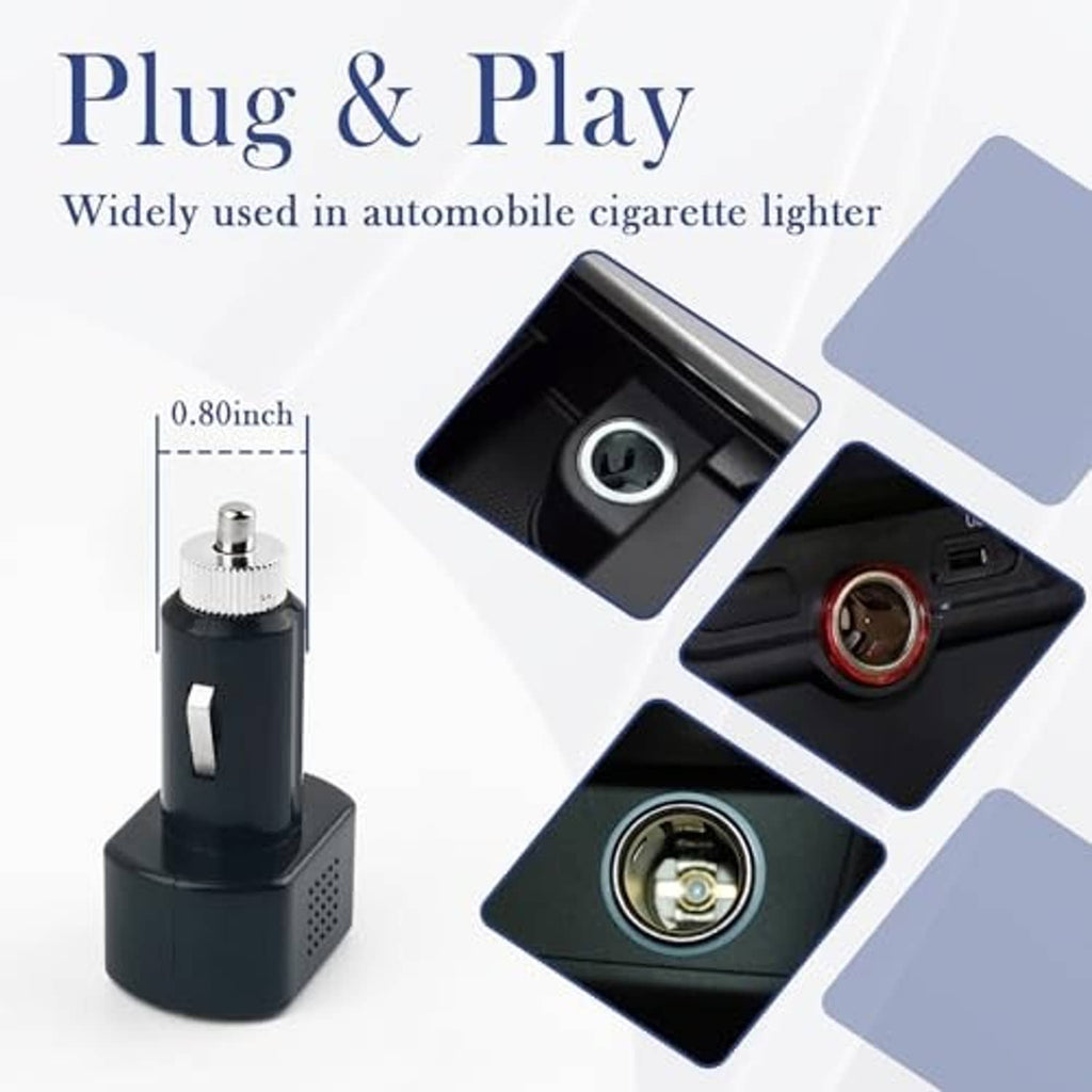 Car cigarette lighter voltage meter with plug and blue digital display