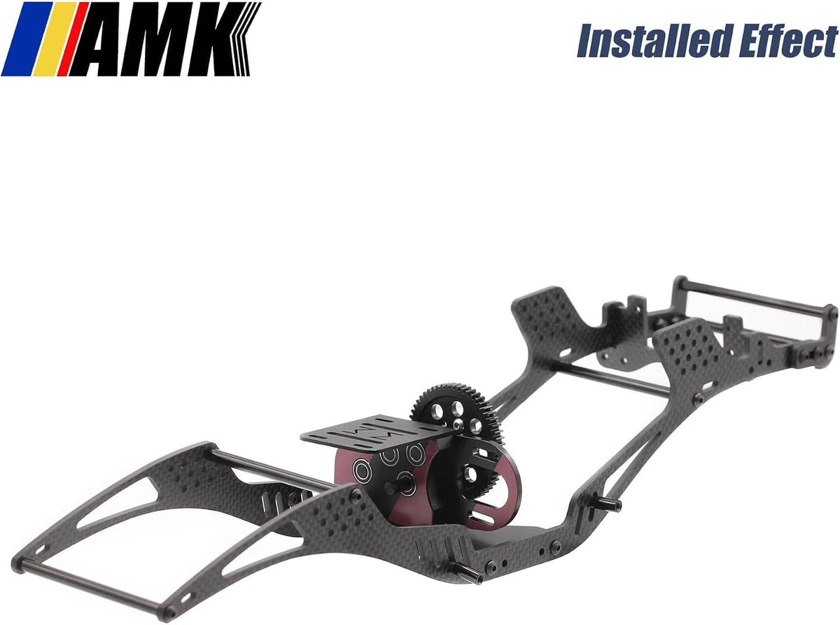 Differential gearbox installed on a 1/10 RC chassis with skid plate