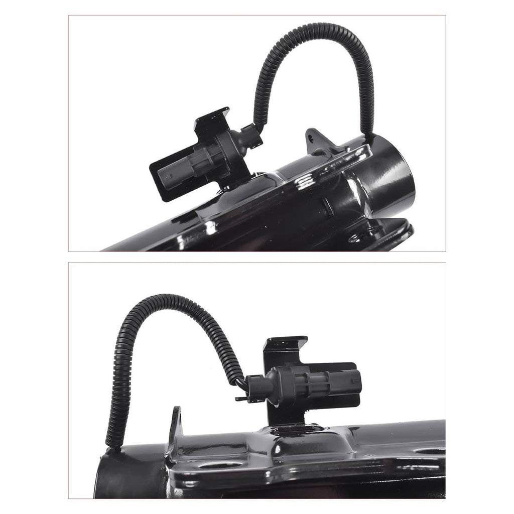 Front strut assembly pair with electronic wiring, black shock absorber hardware
