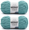 Super bulky teal yarn skeins (2-pack) with Bernat Forever Fleece labels