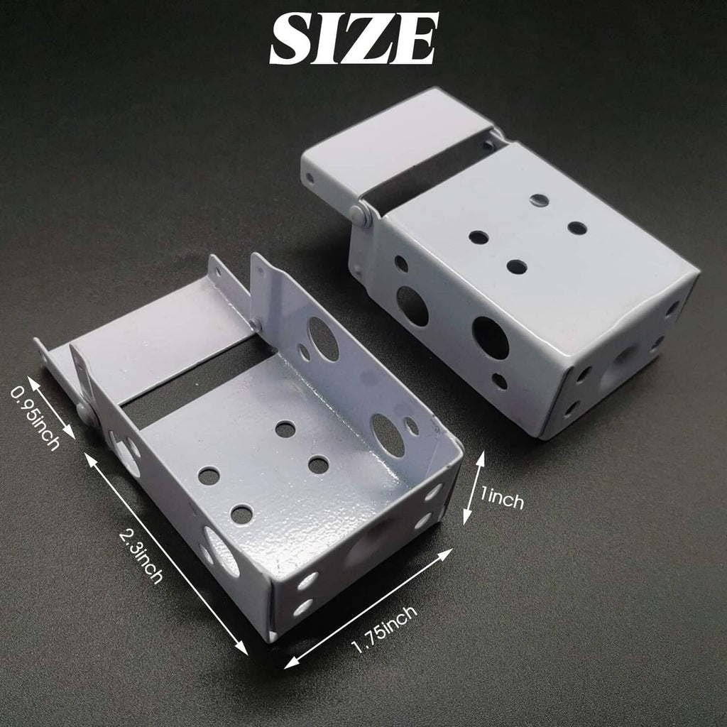 RONGYOUNG low-profile blind bracket pair (white), perforated plates, box mounting