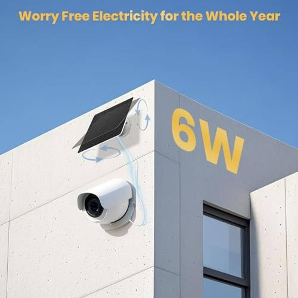 Wall-mounted 6W solar panel charger for outdoor security camera
