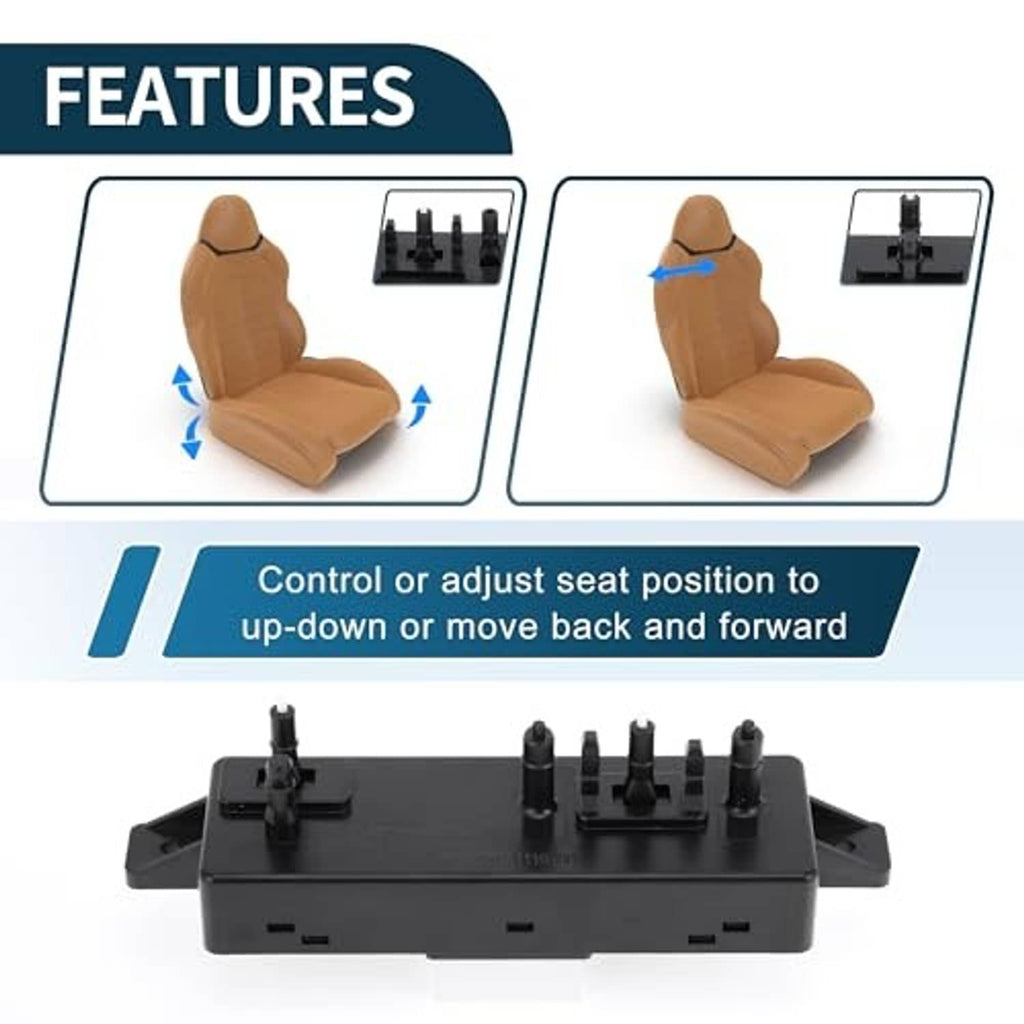Power seat switch module with control functions for moving car seats