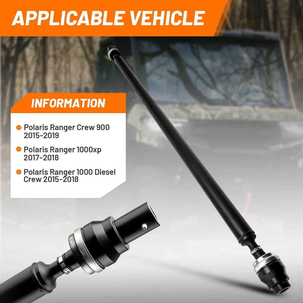 Black front drive shaft with end couplers and metal link connector parts