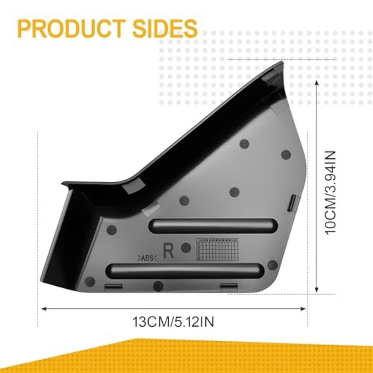 Seat trim cover diagram with mounting holes, slots, and measurement markings