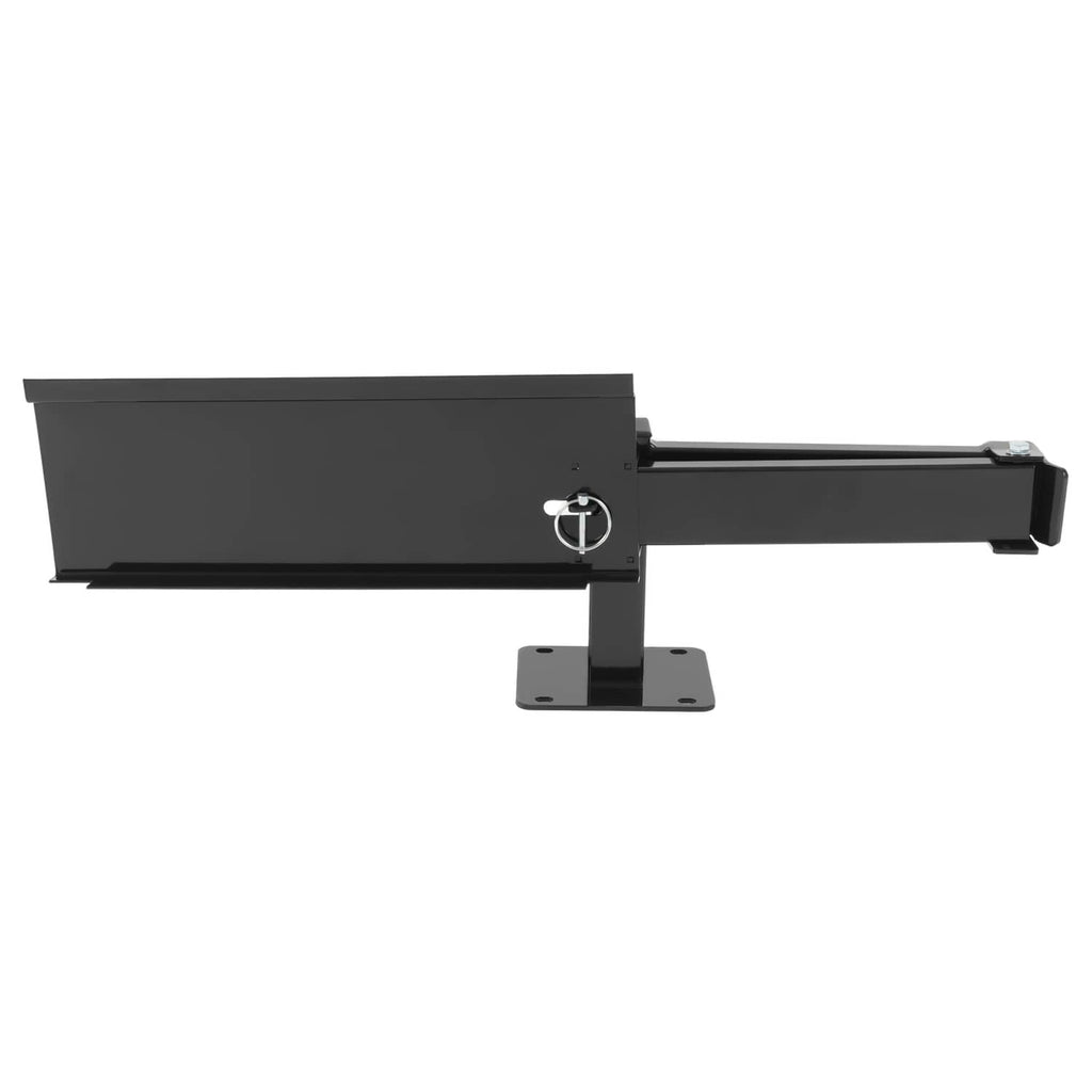 Black bumper swing arm assembly with upright post and base plate
