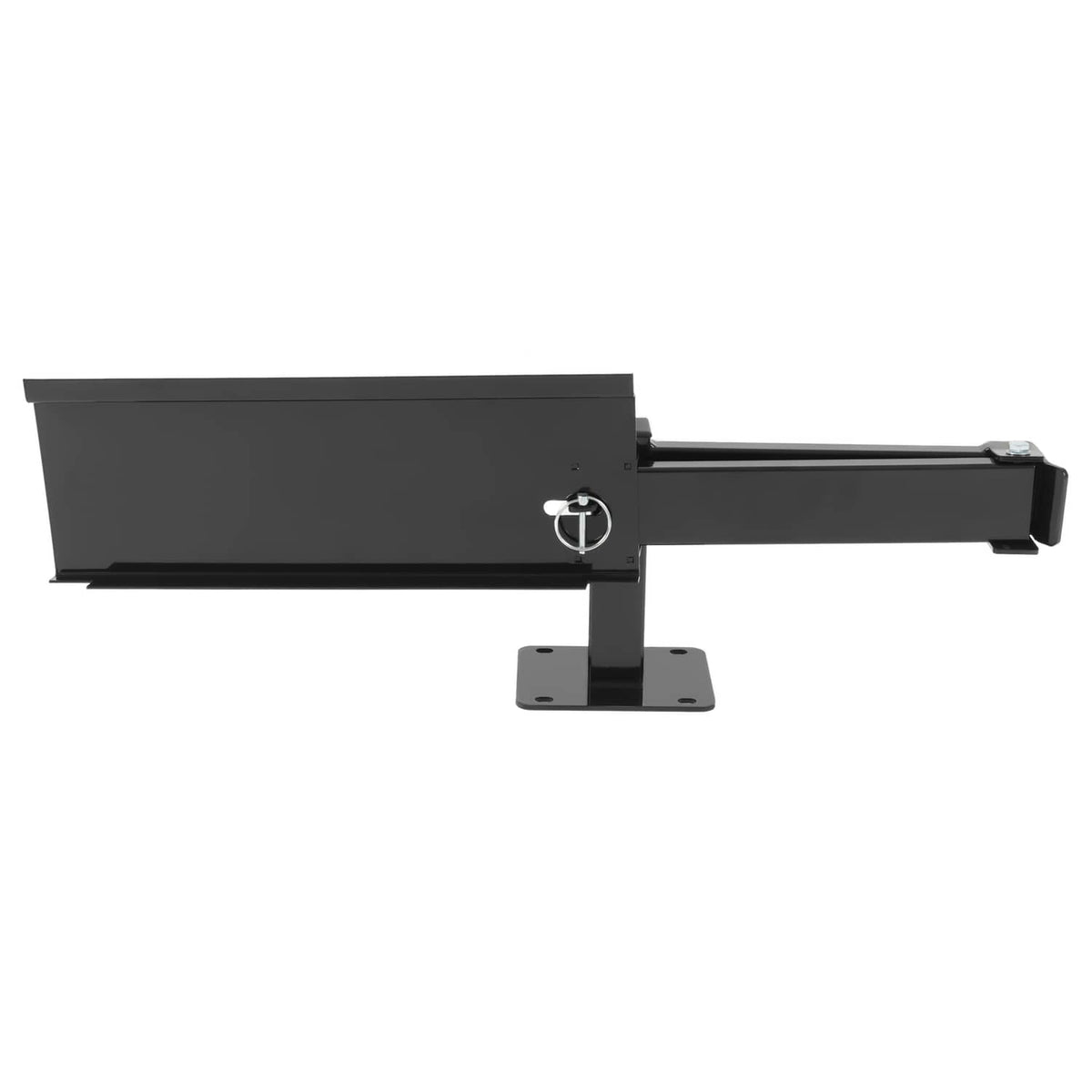 Black bumper swing arm assembly with upright post and base plate