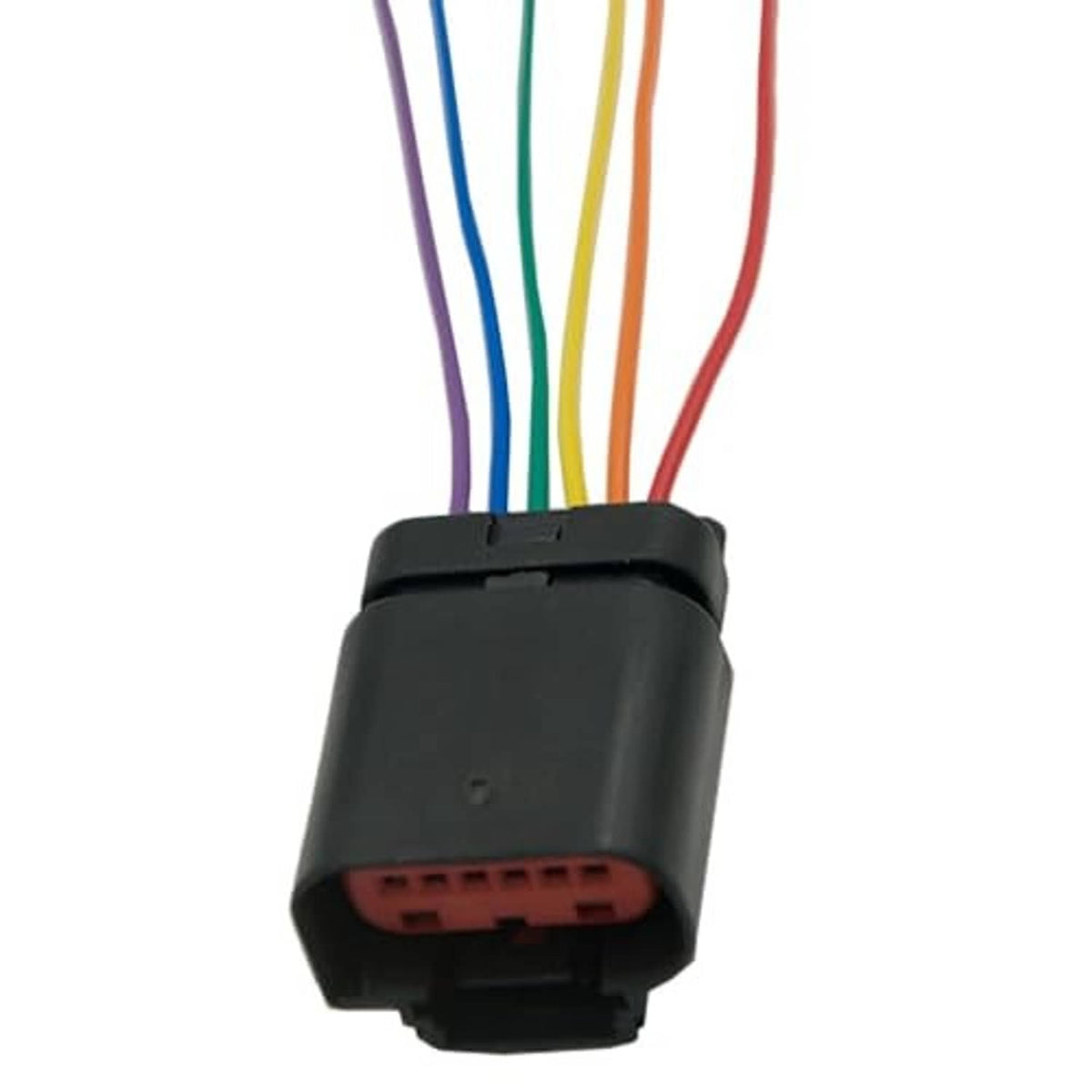Electronic throttle body connector plug with black housing and red terminal insert