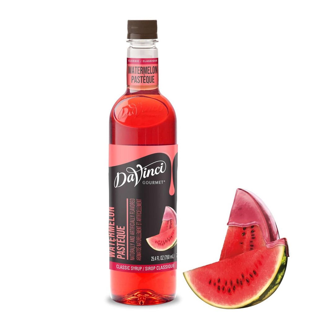 DaVinci Gourmet Watermelon syrup bottle with red label and watermelon slices