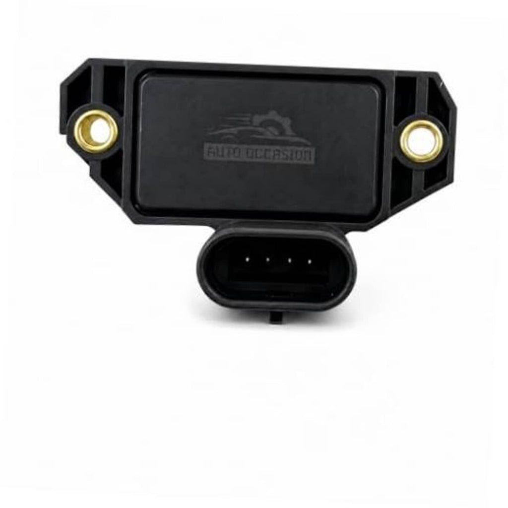 Black ignition control module with oval connector and two gold mounting screws