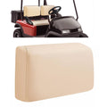 Beige golf cart backrest cushion with padded foam and stitched seam details