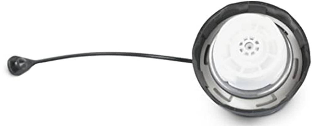 Fuel filler cap underside with white insert and metal spring