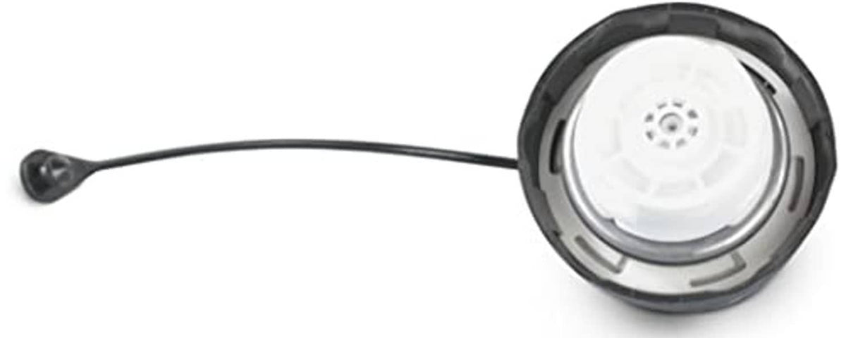Fuel filler cap underside with white insert and metal spring