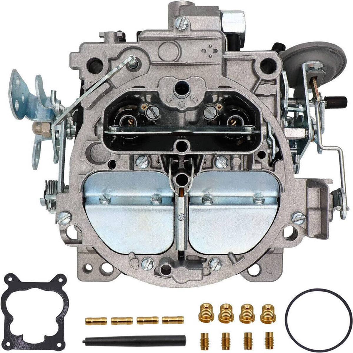 Rochester Quadrajet 4-barrel carburetor with fuel bowl and mounting gasket