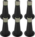 Set of 3 bed frame replacement feet, black base with light metal collar