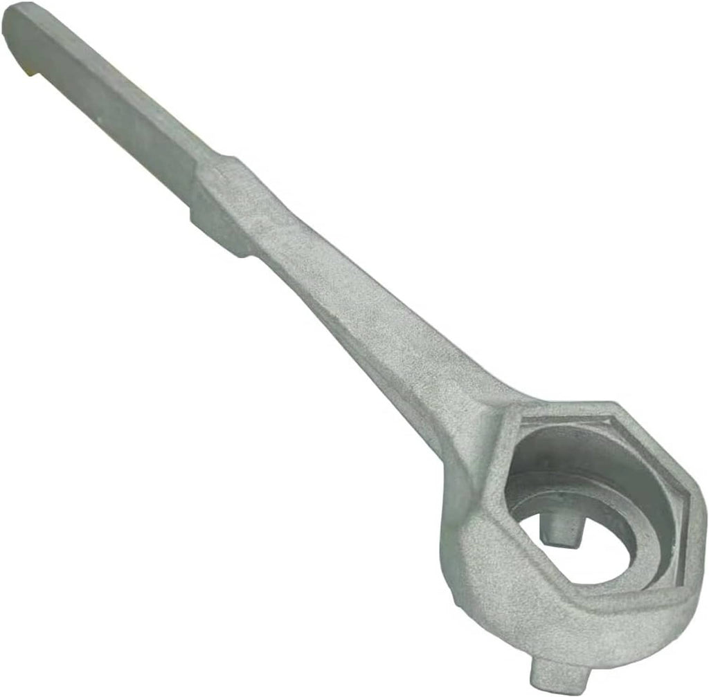 Aluminum drum bung wrench with octagonal socket opening and straight handle