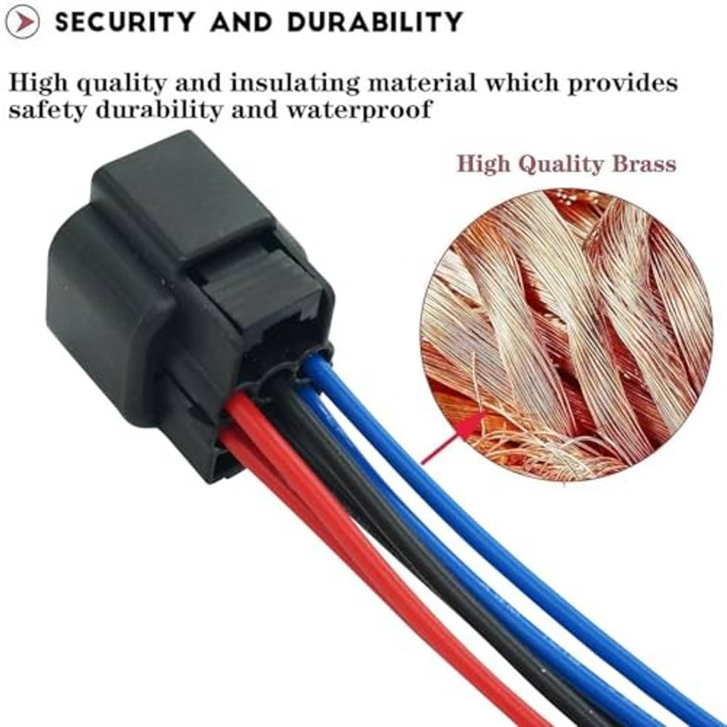 6-pin wiring pigtail connector with gray housing and color-coded insulated wires