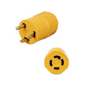 Yellow TT-30P male to L14-30R female RV power adapter with 3-prong plug
