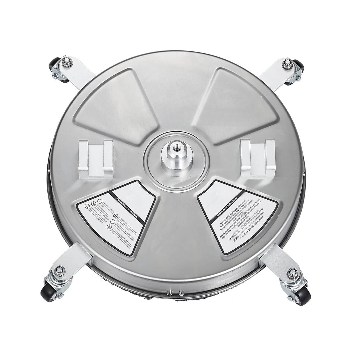 18-inch stainless pressure washer surface cleaner top cover with central connection port