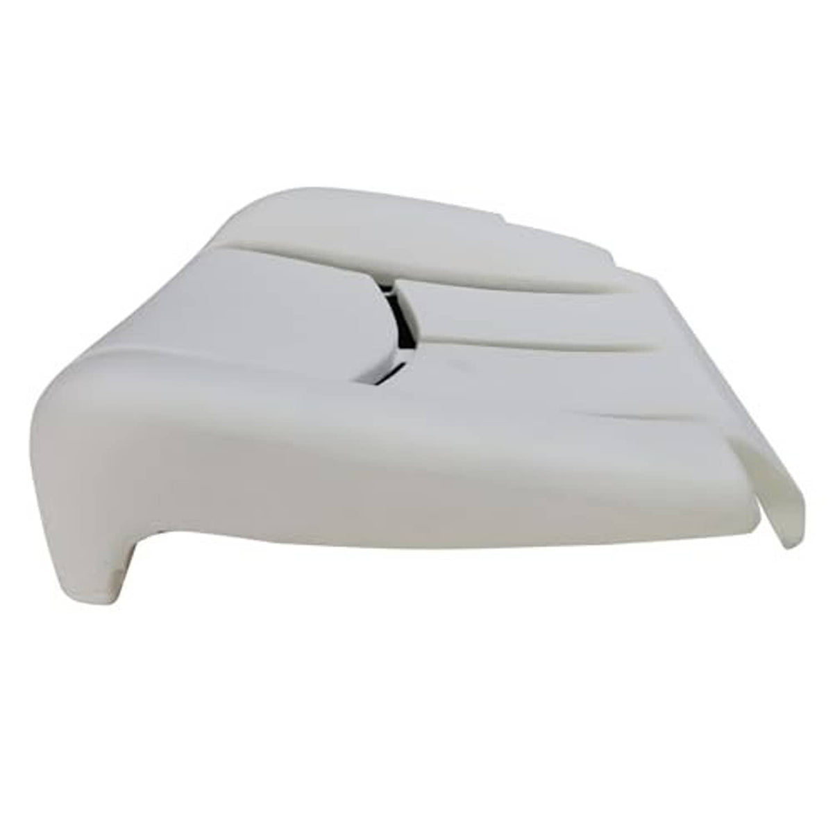 Driver side bottom seat foam cushion replacement pad, light gray contoured foam side view