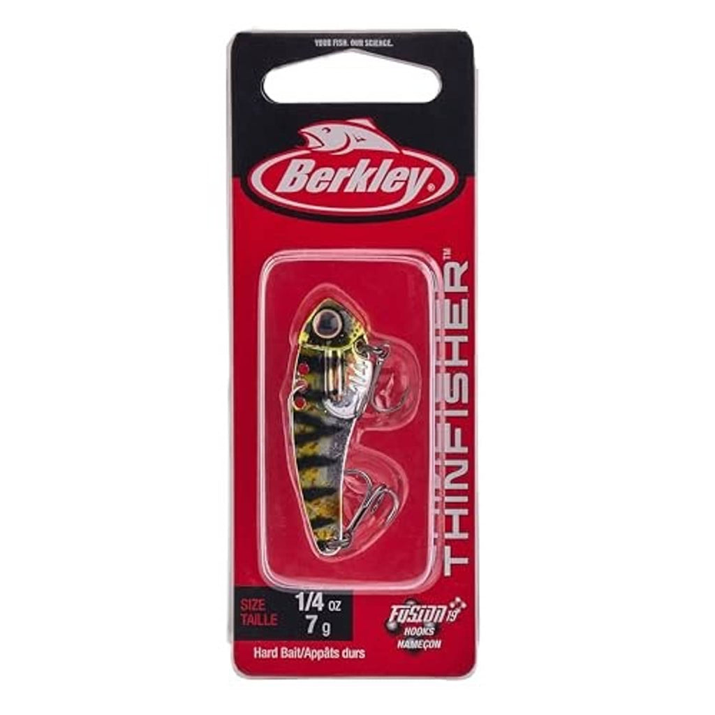 Berkley thin-fisher blade bait lure package, size 1/4 oz with treble hook