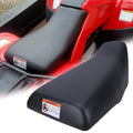 ATV complete seat set with black two-piece covers and warning label plates