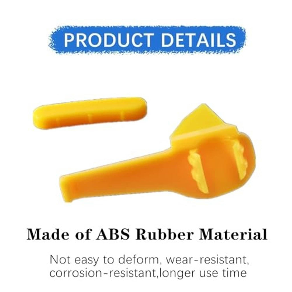 Yellow ABS plastic tire changer insert with cylindrical handle and fork clamp