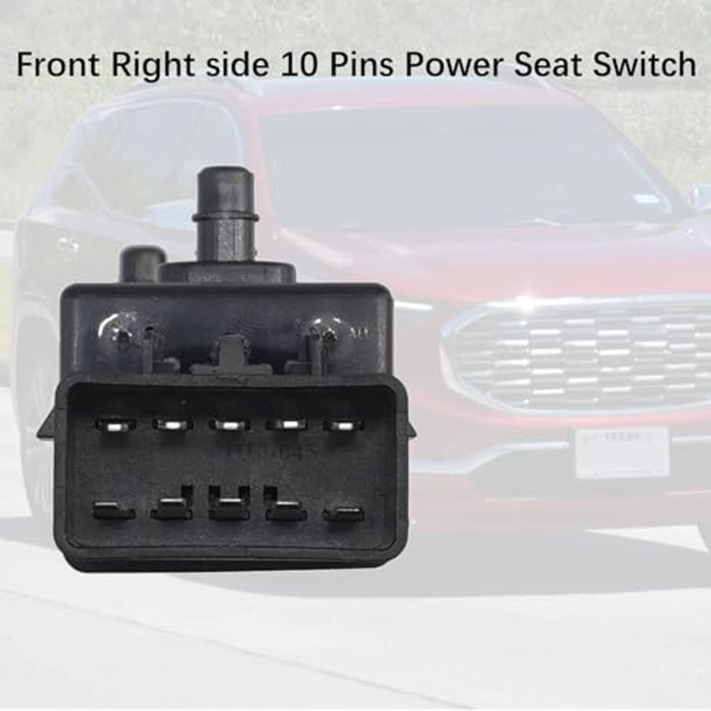 Front right 10-pin power seat switch connector, black housing