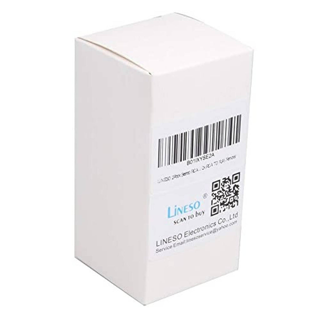 Lineseo electronics service product box for stereo RCA to RJ45 audio extender