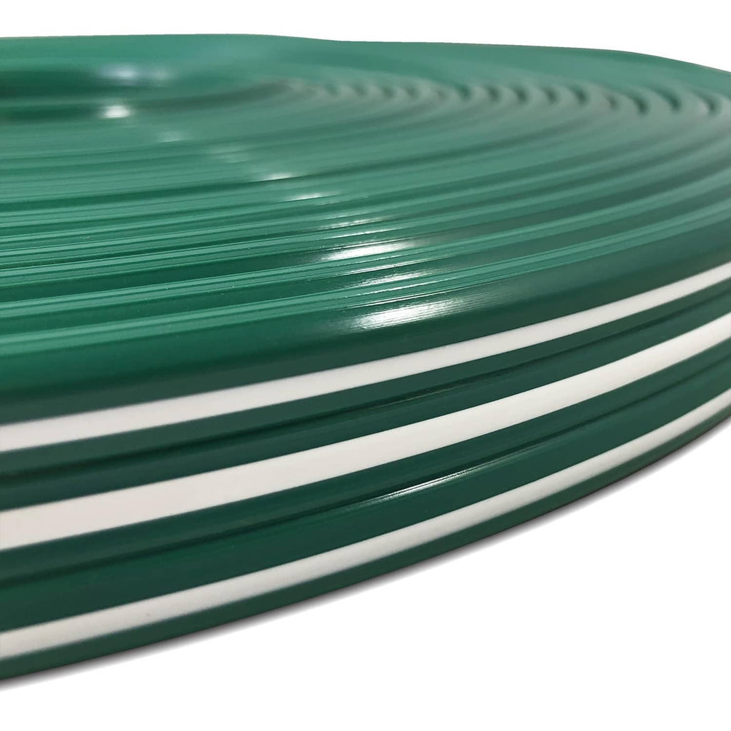 Green three-tube sprinkler hose with white-striped tubes