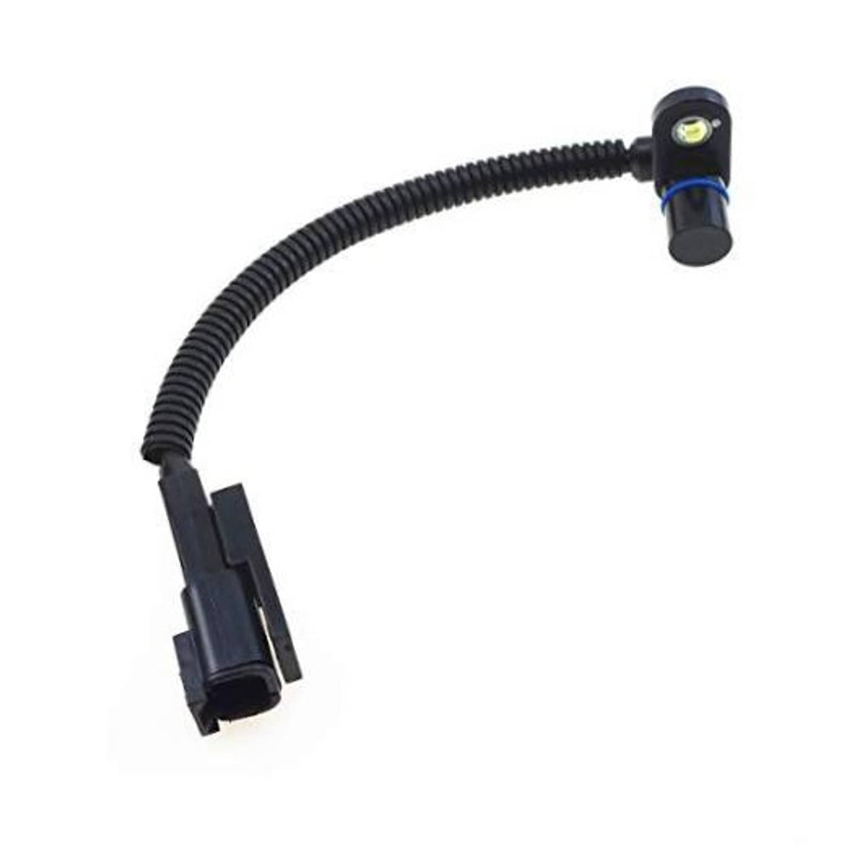 Crankshaft position sensor cable with black connector and cylindrical sensor plug