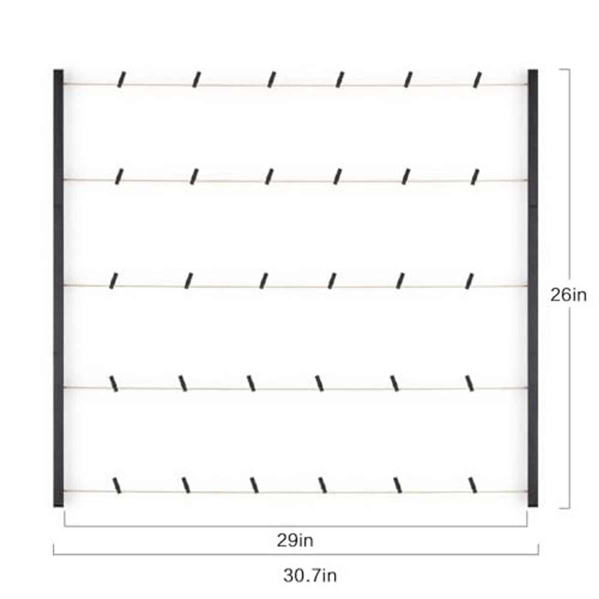 Black solid wood picture frame collage with mounting bars, 26in x 29in size