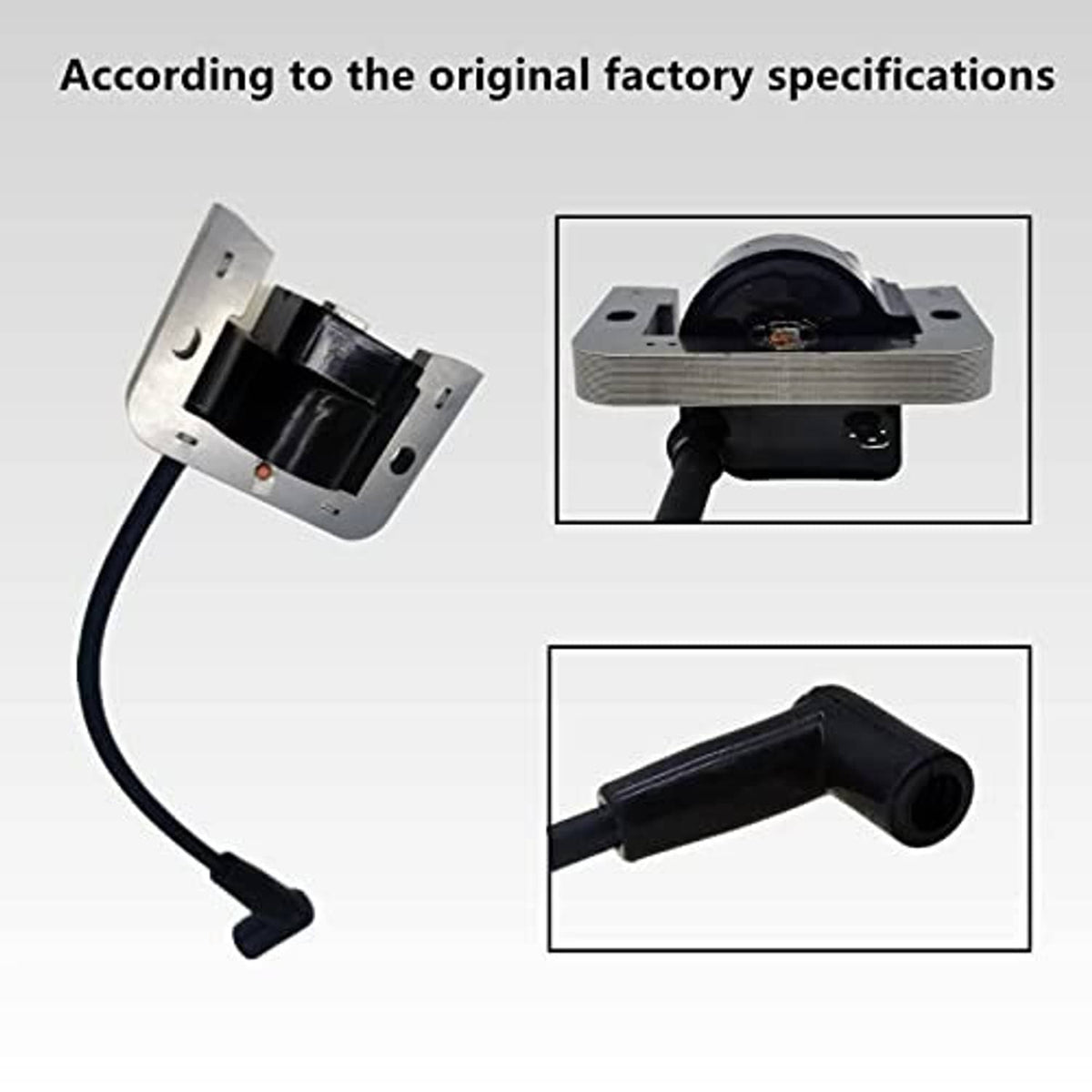 Digital ignition module with black coil, metal frame, and L-shaped black wire boot