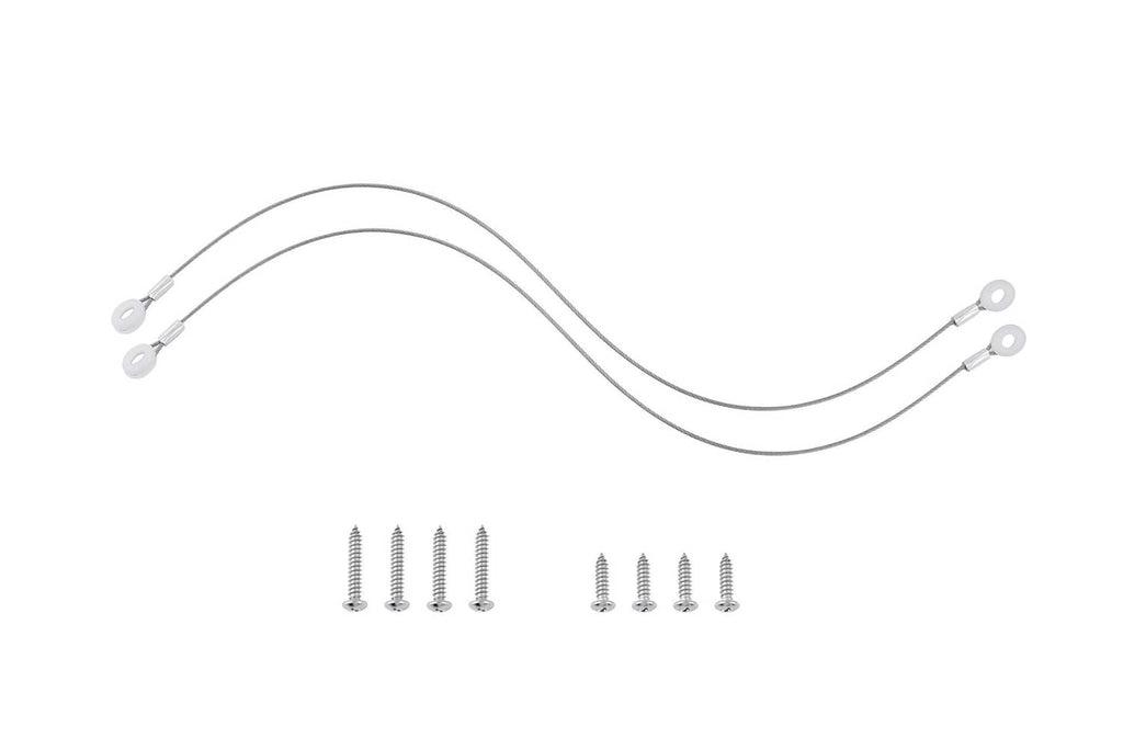 Cooler lid strap replacement set: two curved stainless straps with end loops