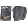Dark gray textured cloth front driver seat back cover, contoured cushion