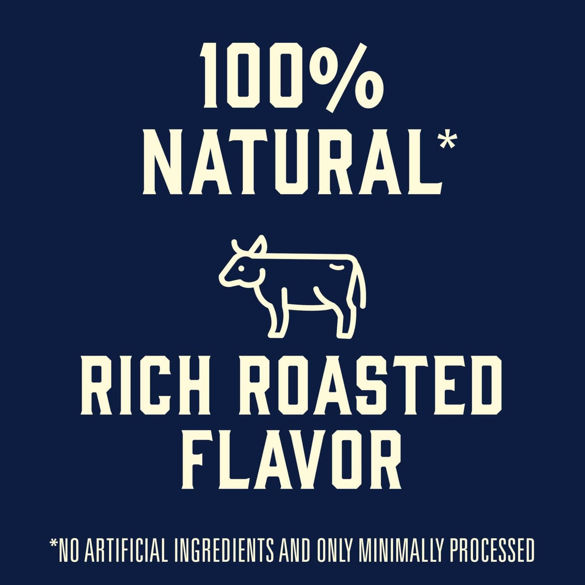 Beef bone broth flavor badge: 100% natural and rich roasted flavor