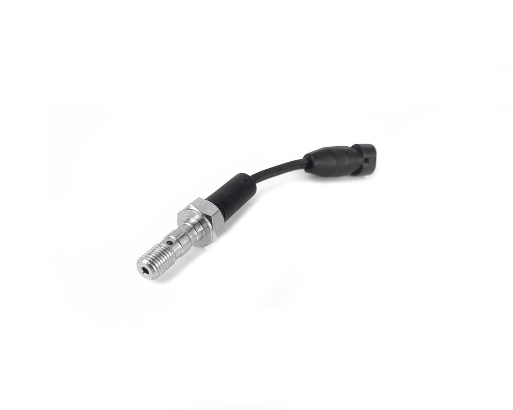 Brake pressure switch with black connector boots and threaded metal port