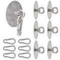 Stainless steel self-adhesive ceiling hook with eye loop, multiple hooks set