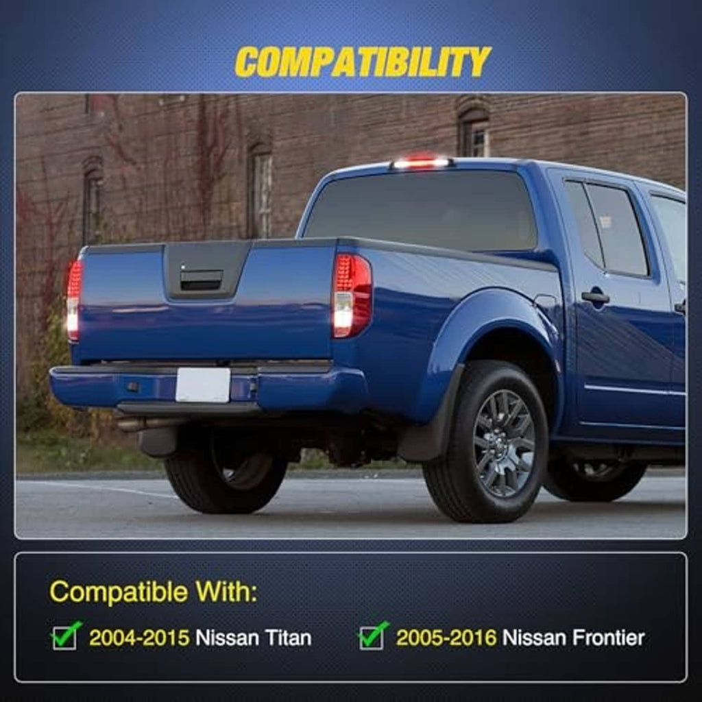LED third brake light compatibility view with truck rear and illuminated red brake lens