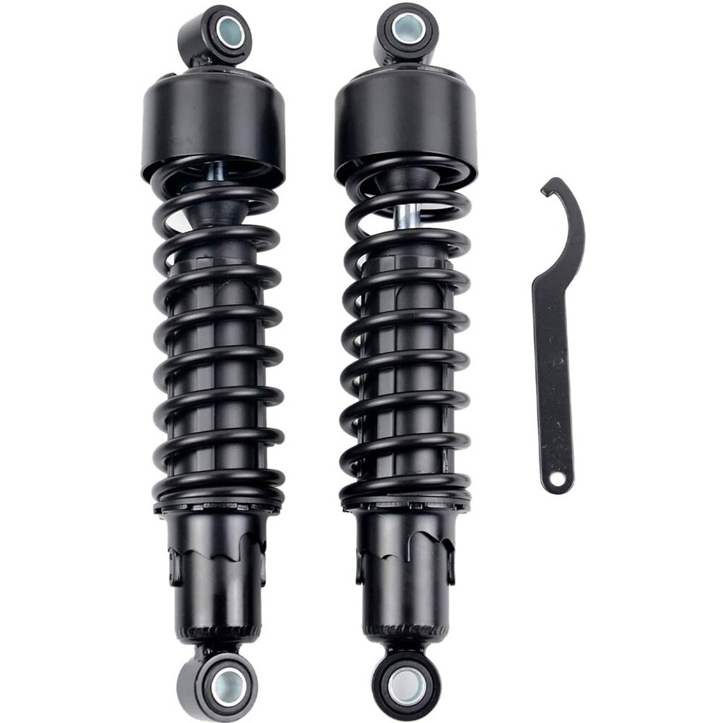 RivetOak Black 11.75" Rear Shocks For Harley Sportster FXR Super Glide Iron XL883 XL1200