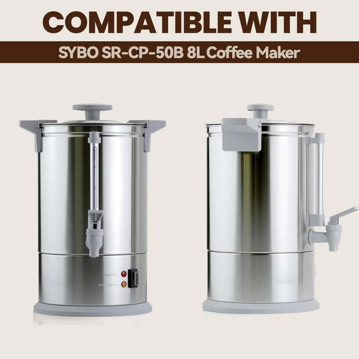 Pair of silver coffee makers with compatible large light-tan filter rings (120 count)