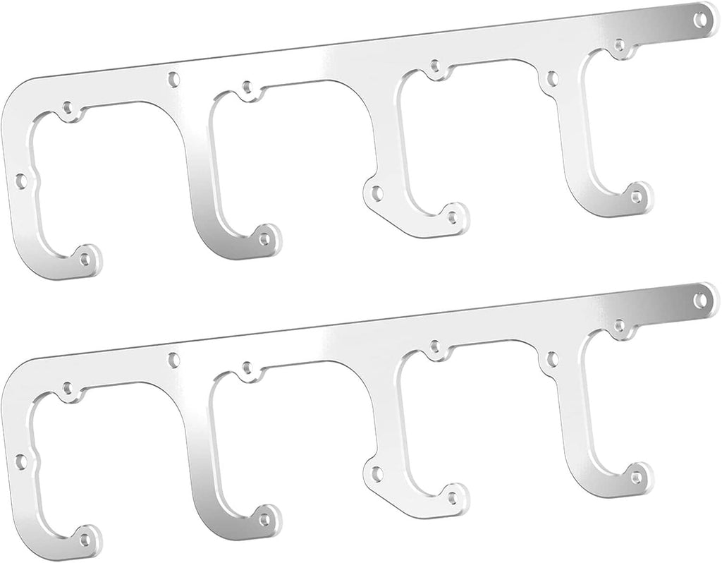 Silver coil bracket plates set with U-shaped coil mounts on two bars